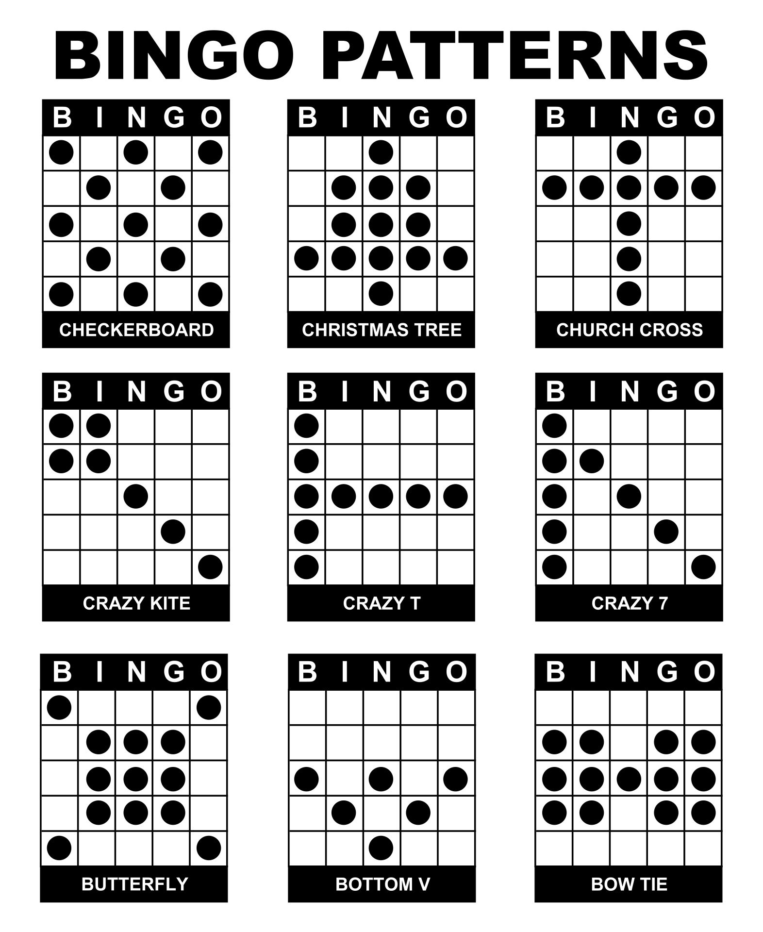 Printable Bingo Game Patterns_21940
