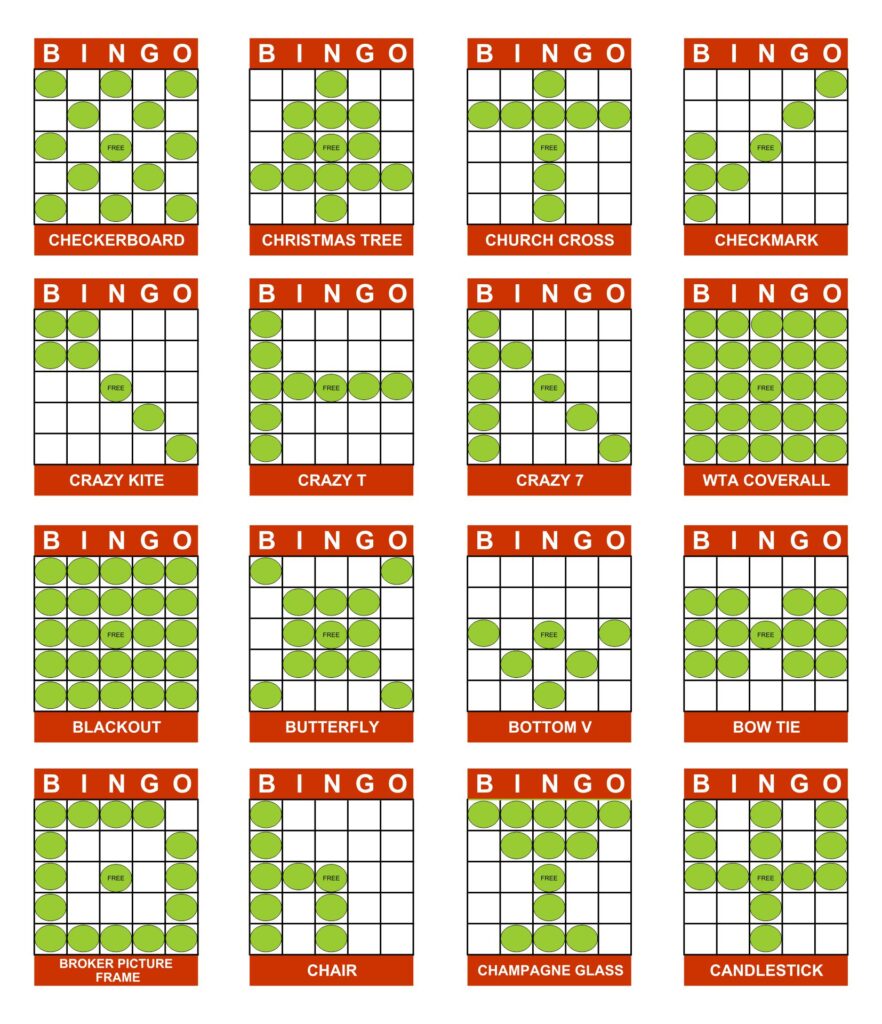 Printable Bingo Game Patterns - Printable JD