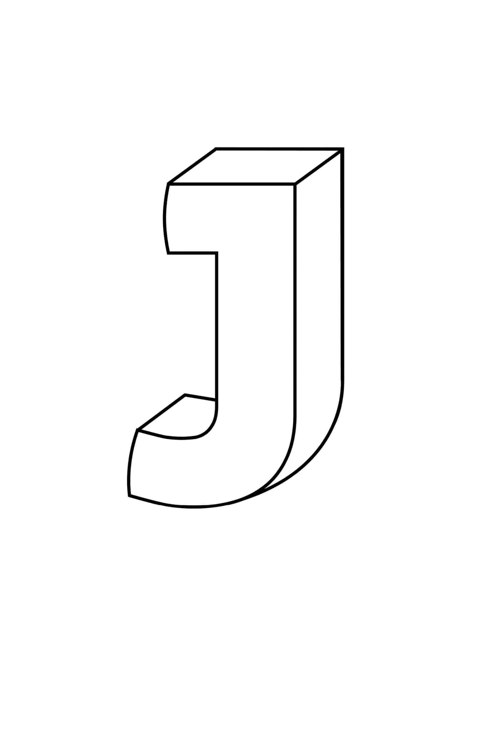 Printable Bubble Letters Alphabet J_32978