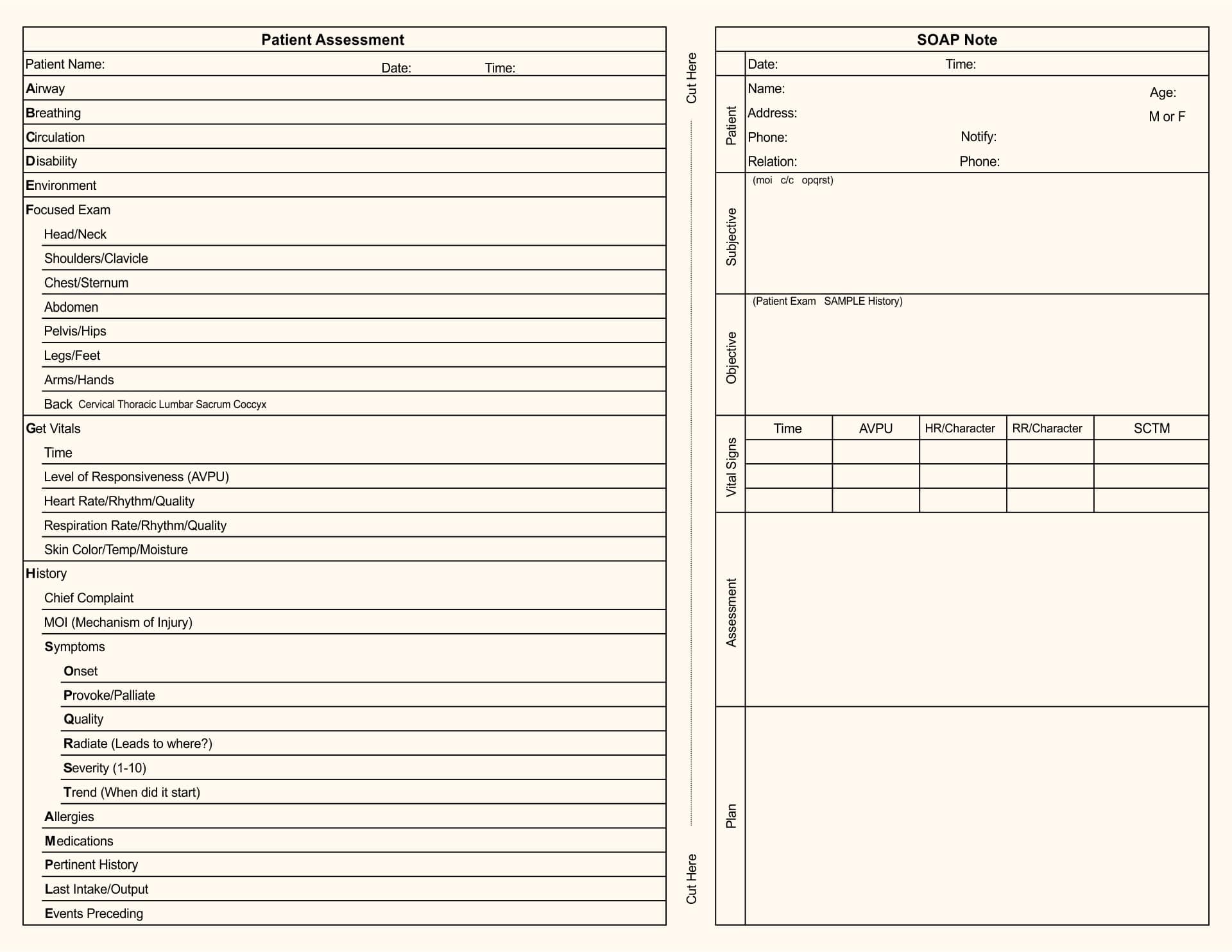 Printable Chiropractic Forms SOAP Note_21933