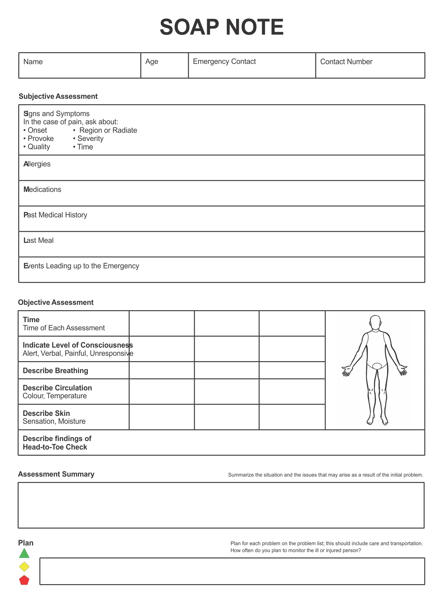 Printable Chiropractic Forms SOAP Note_25931