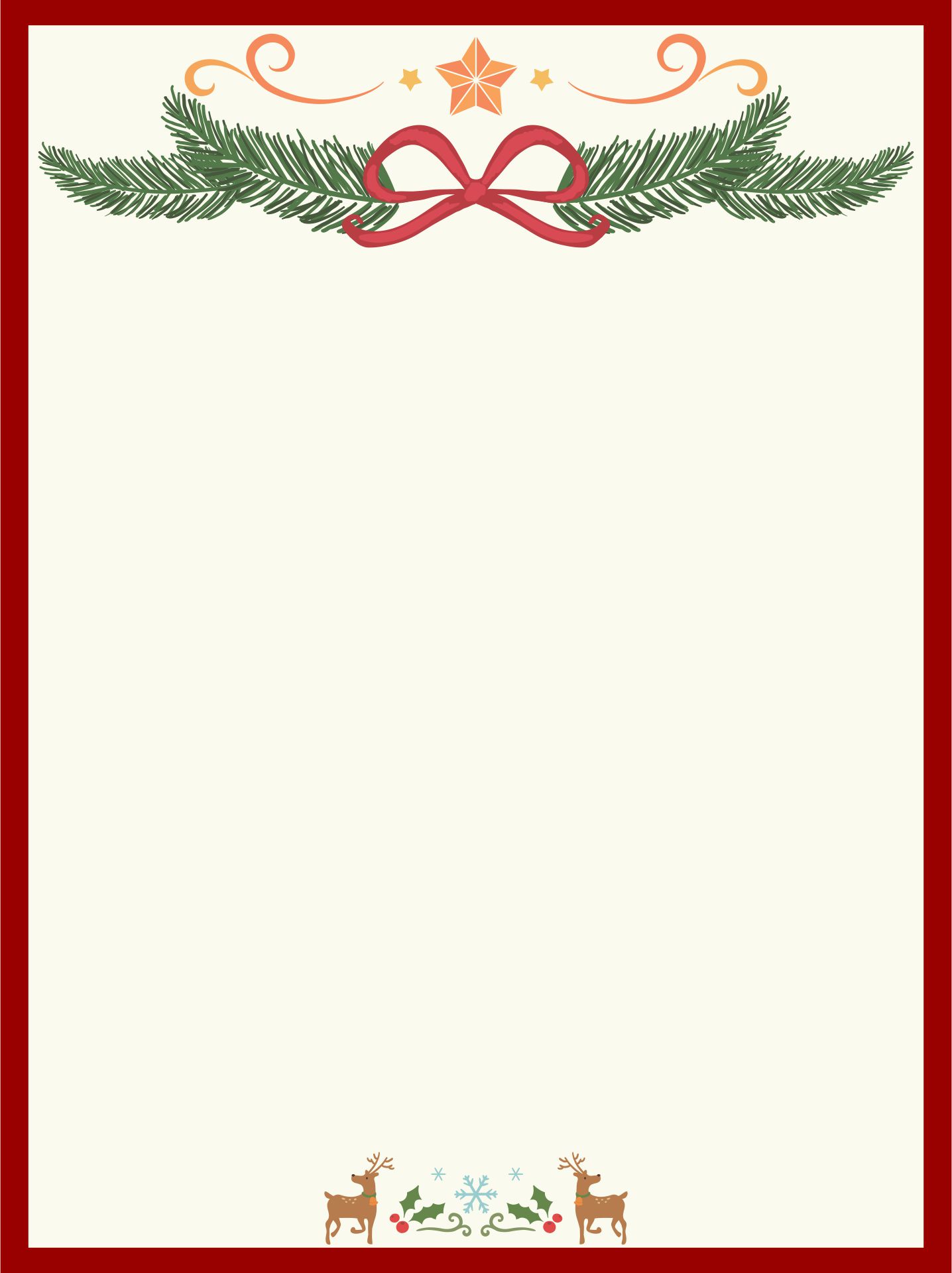 Printable Christmas Stationary Borders_19327
