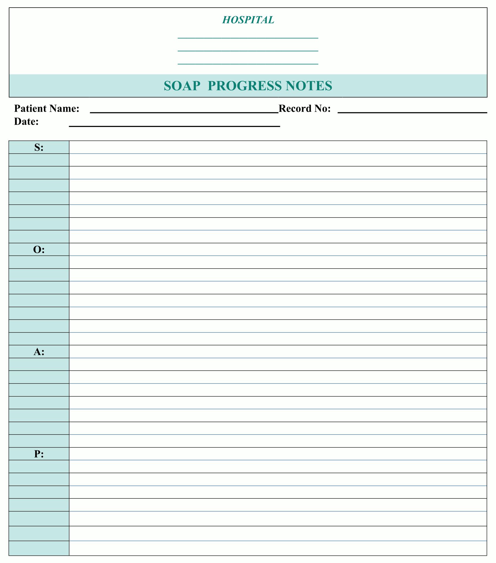 Printable Counseling SOAP Note Templates_11930