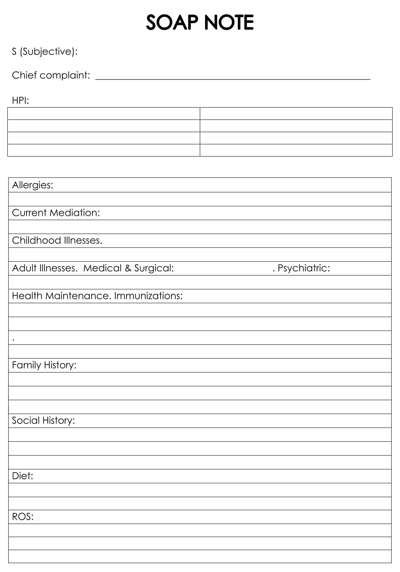 Printable Counseling SOAP Note Templates_22018