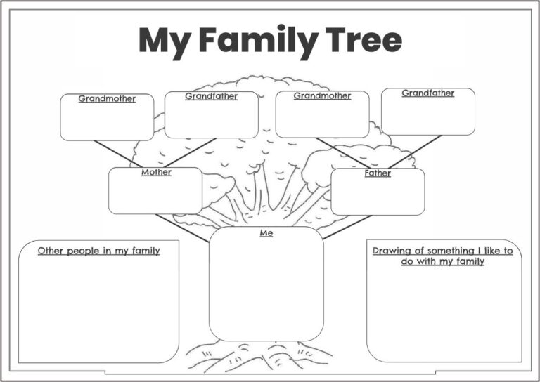 Printable Family Tree Worksheet Printable JD