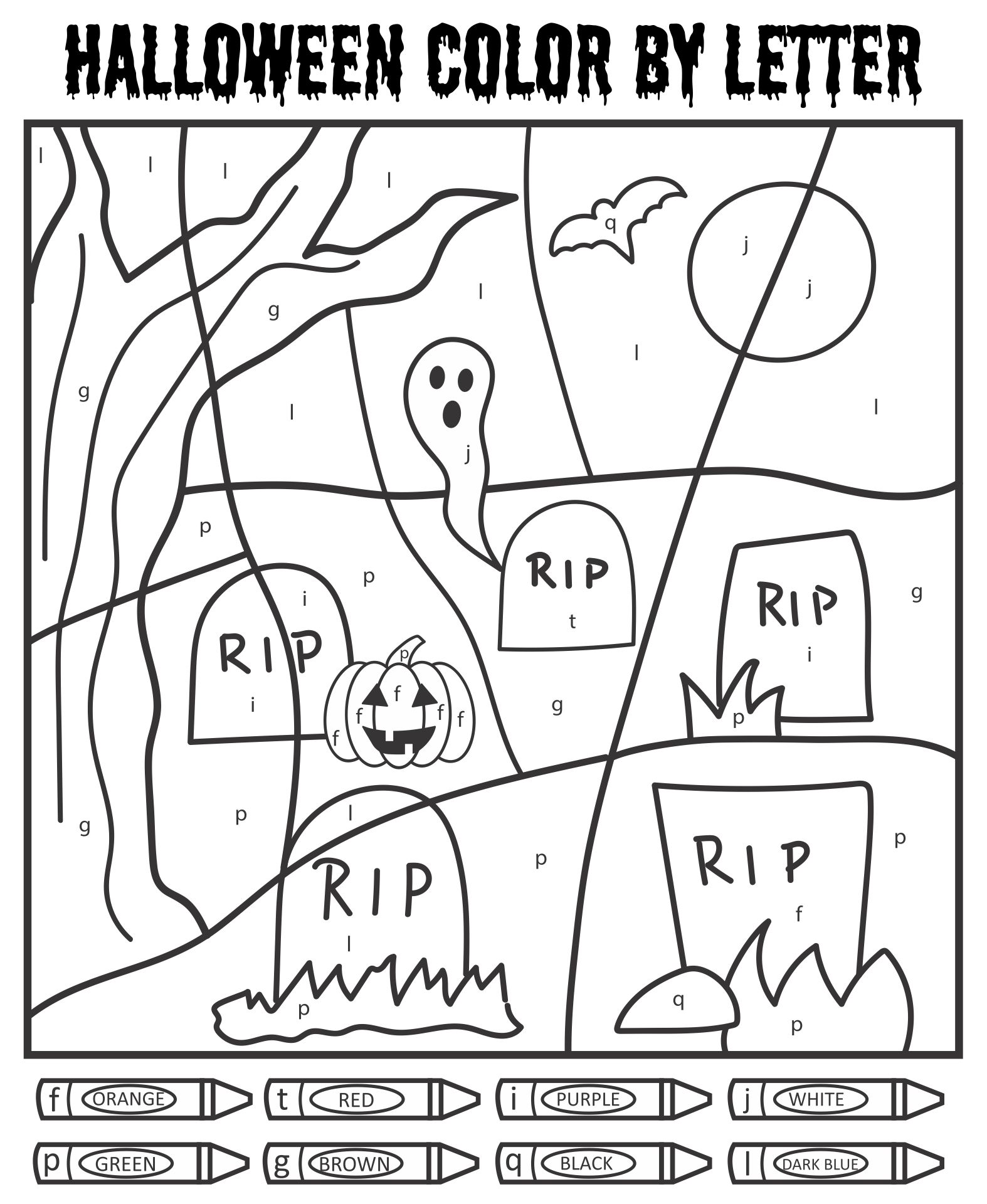 Printable Halloween Addition Color By Number_11269