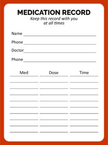 Printable Medication List Card_55608