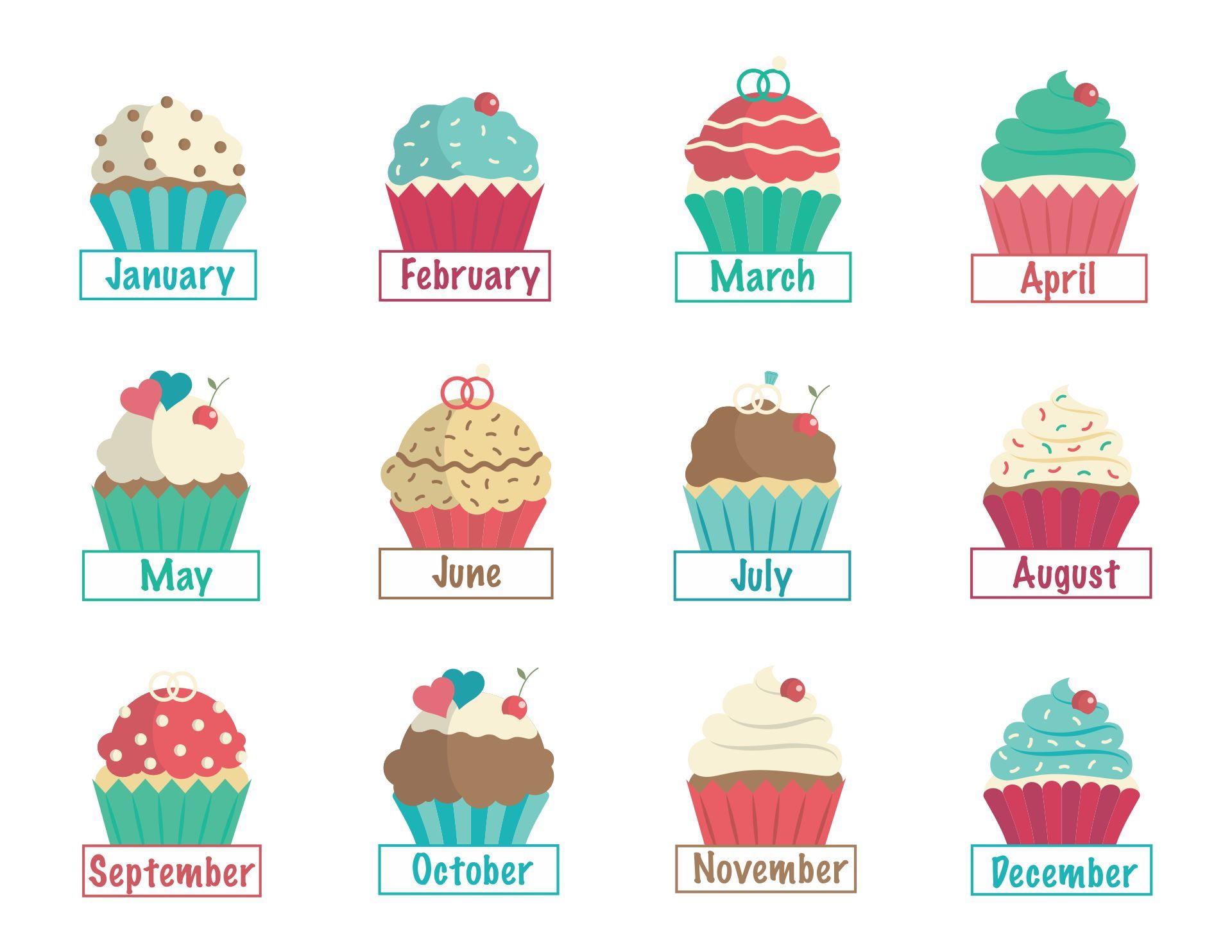 Printable Monthly Birthday Cupcake_20074