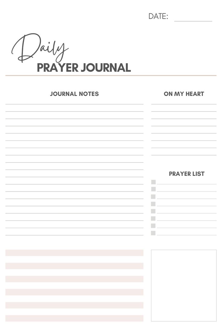 Printable Prayer Journal Template_92270