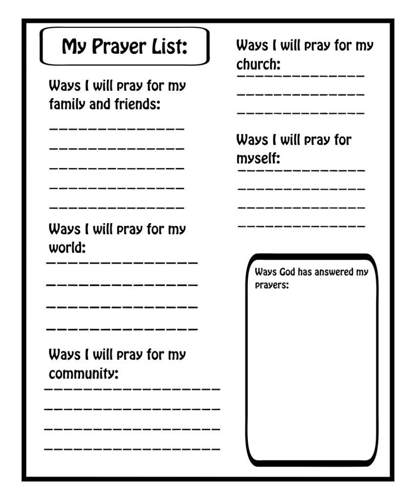 Printable Prayer Sheets Templates - Printable JD