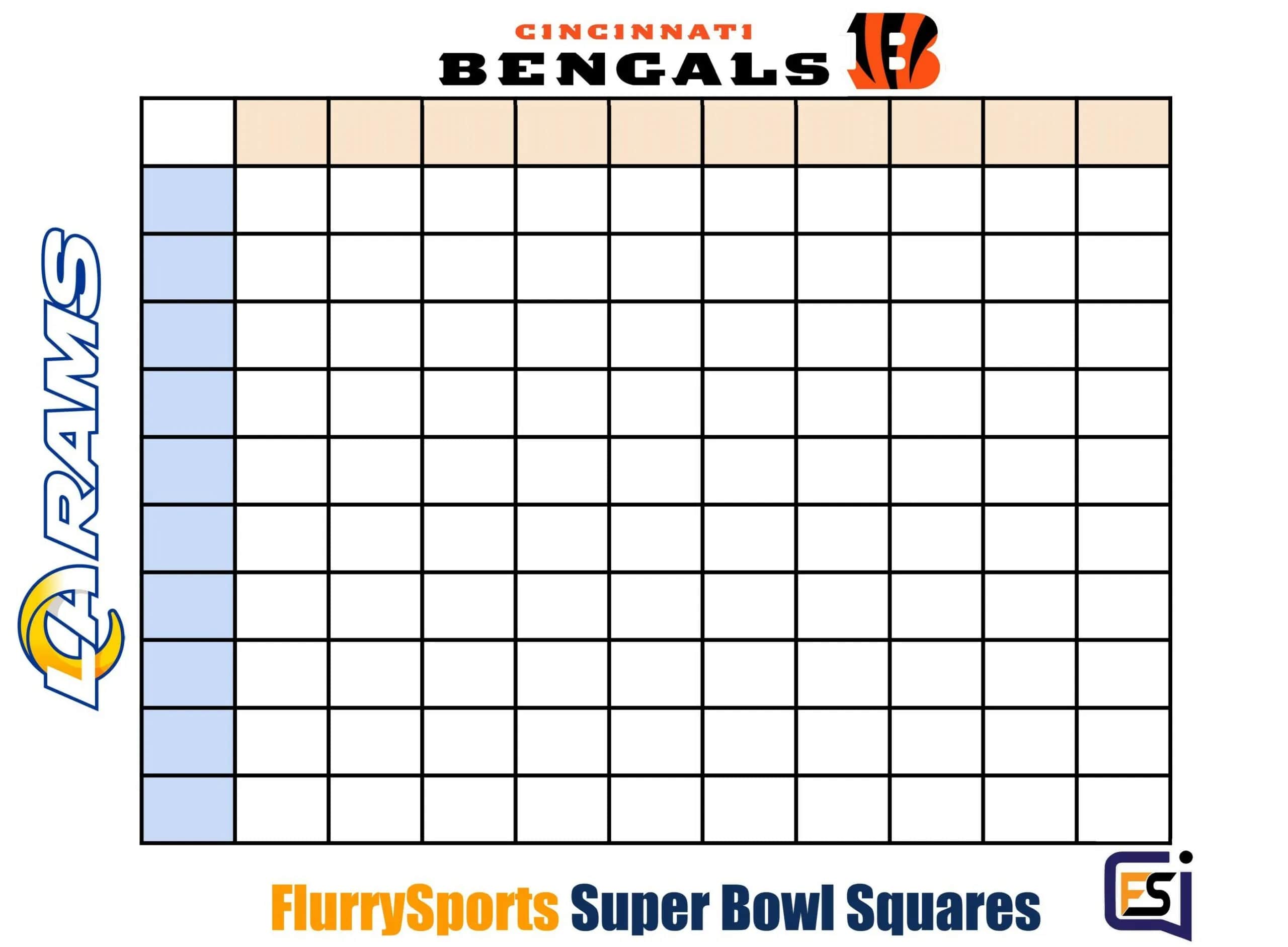 Printable Super Bowl Football Squares_21982