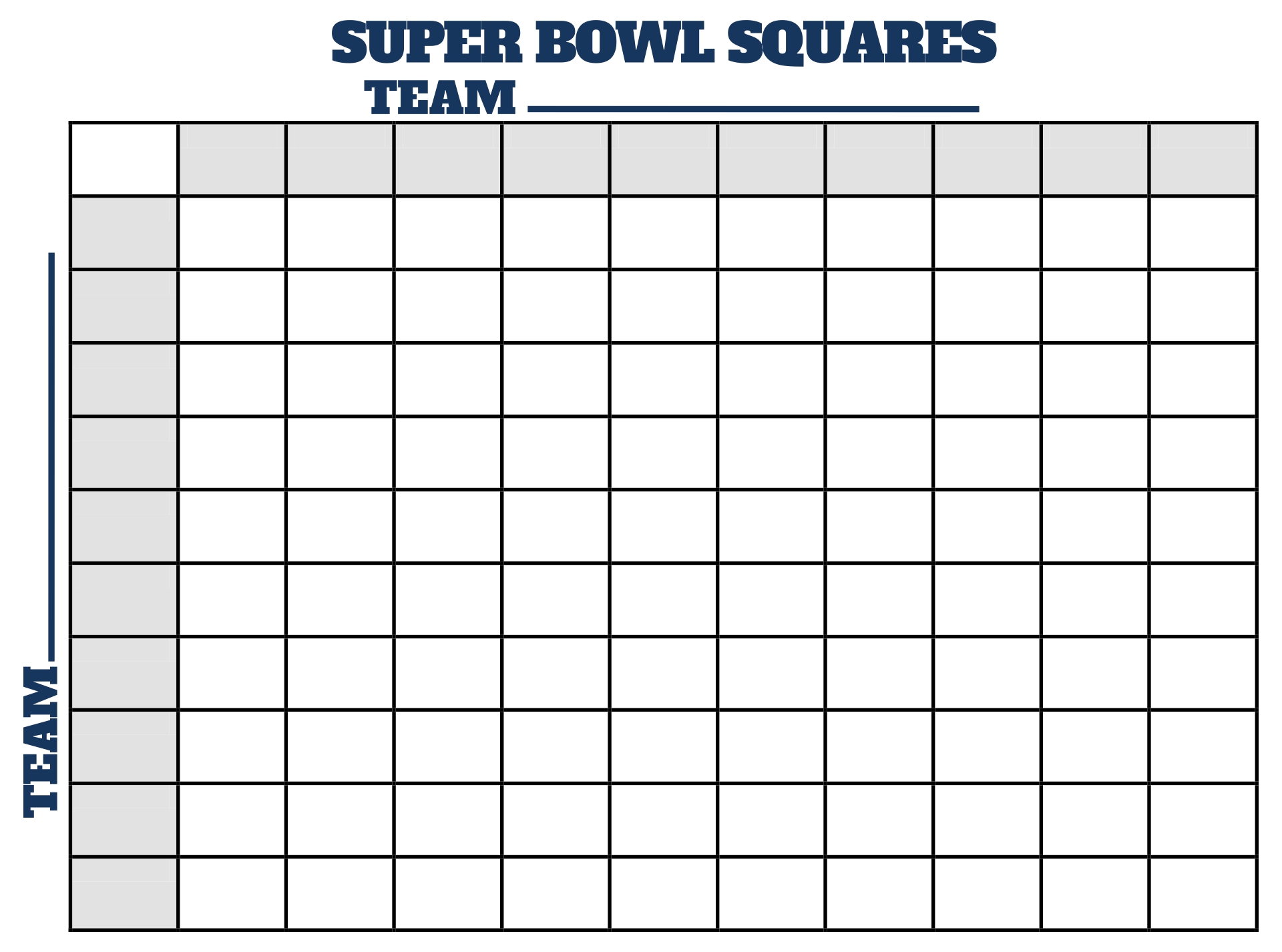 Printable Super Bowl Football Squares_52933