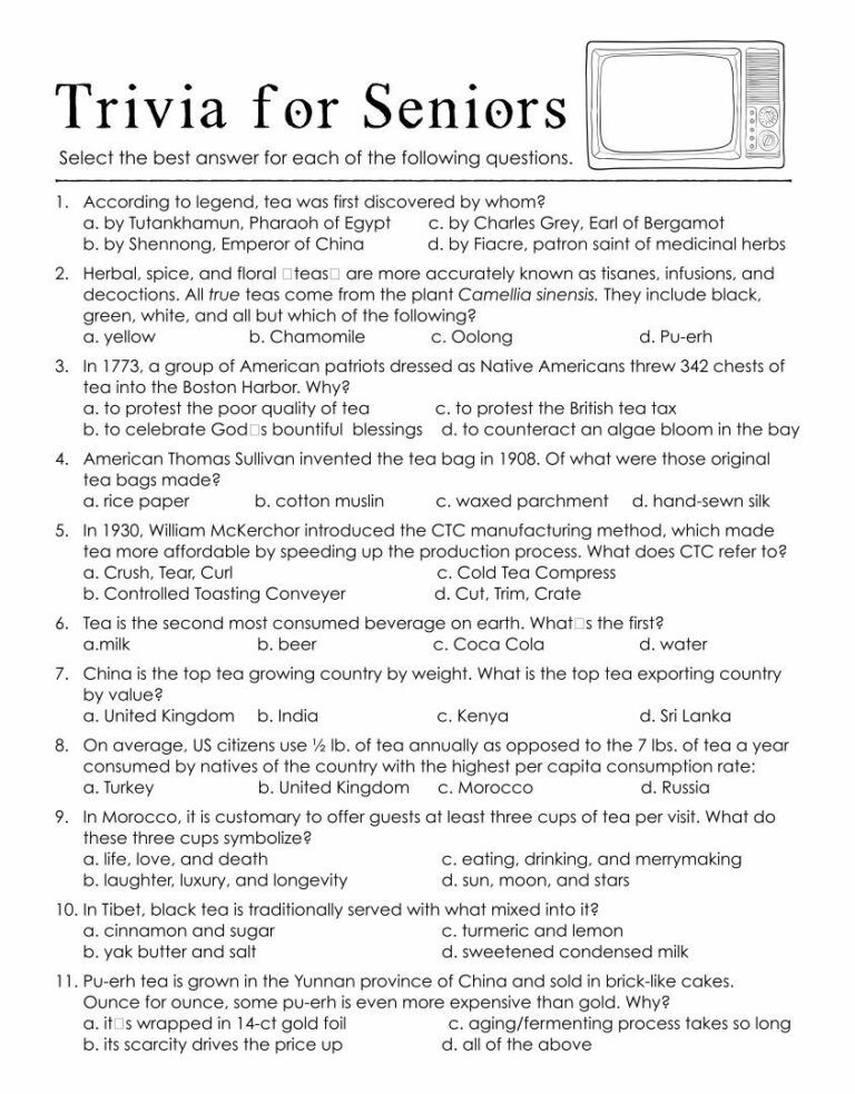 Printable Trivia For Seniors Printable JD