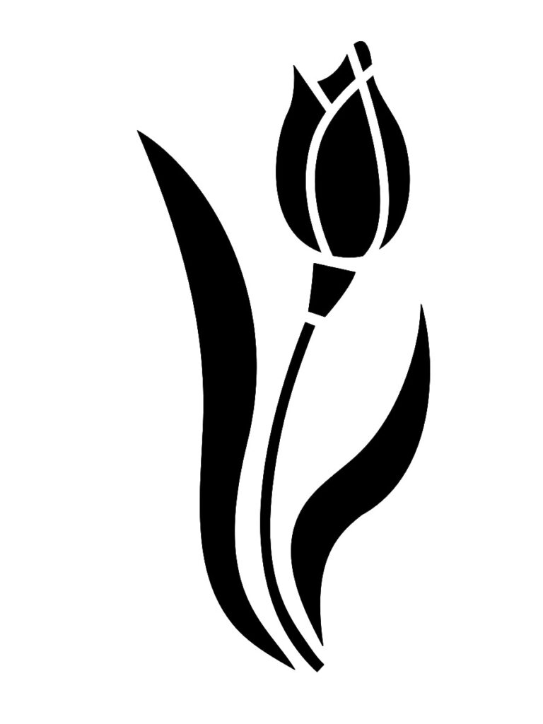 Printable Tulip Stencil Printable JD