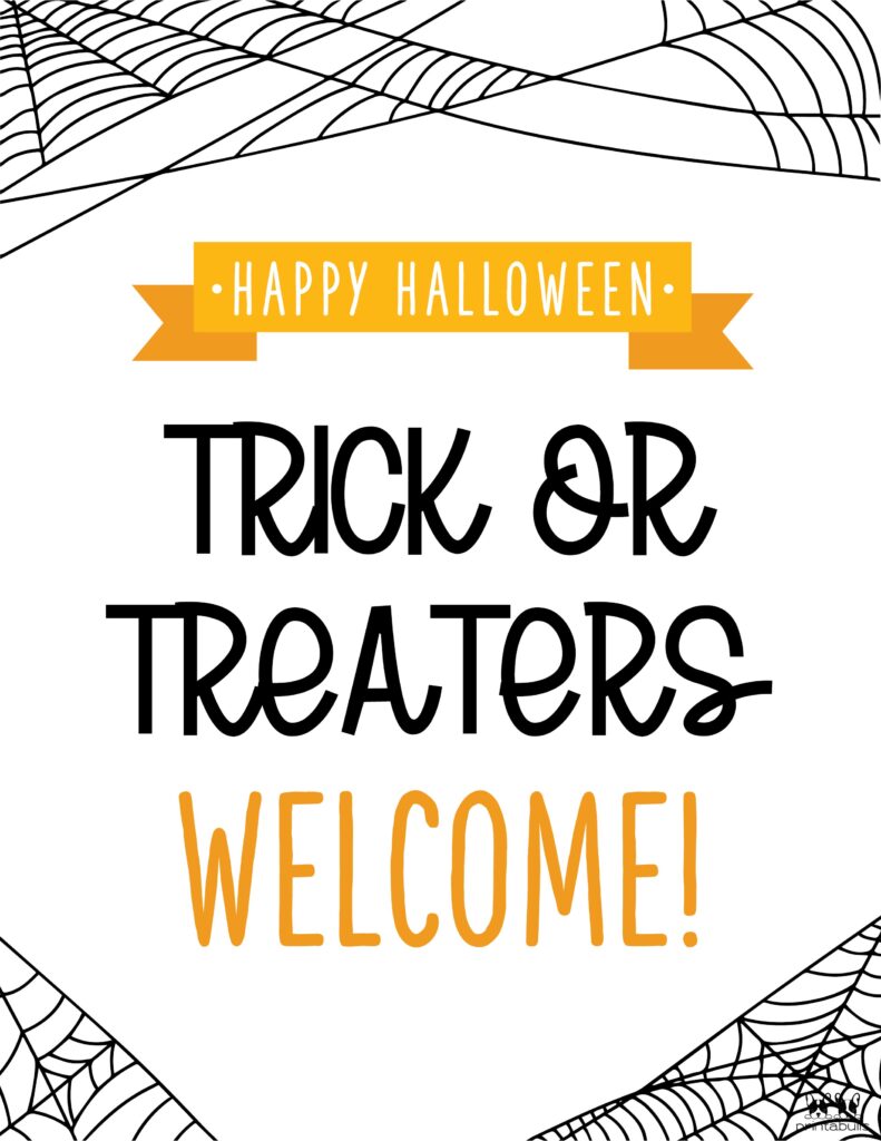 Printable Welcome Trick Or Treat Sign Halloween_52940