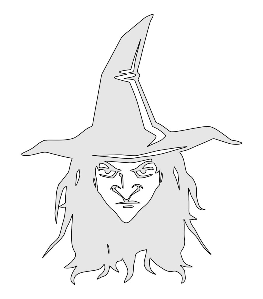 Printable Witch Face Stencil - Printable JD