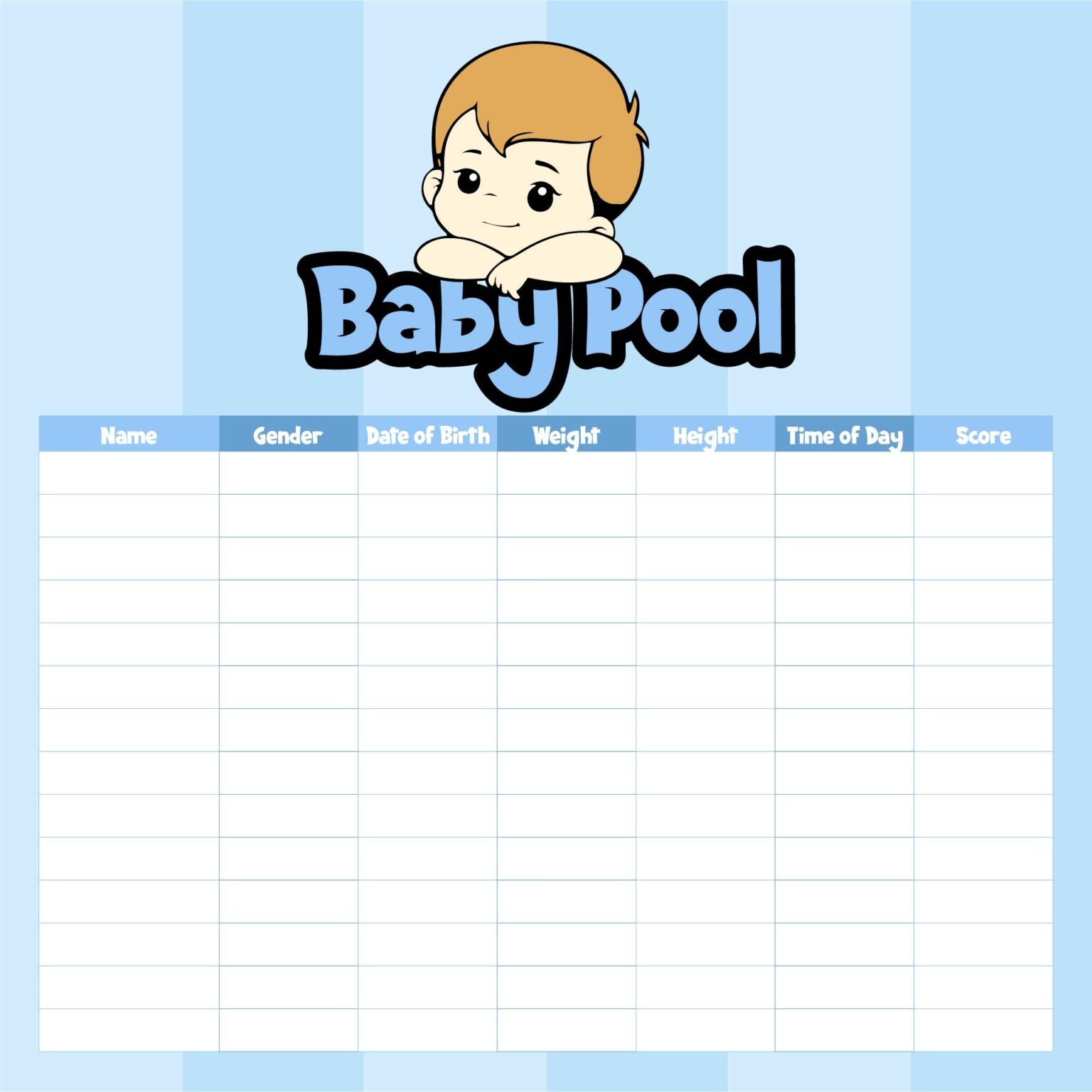 5 Best FREE Printable Baby Pool Template Excel Printable JD