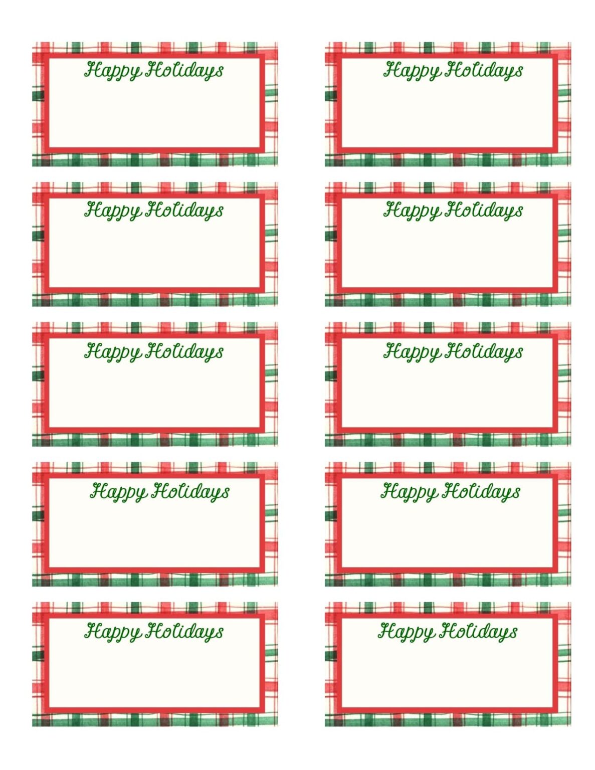 Printable Christmas Label Borders - Printable JD