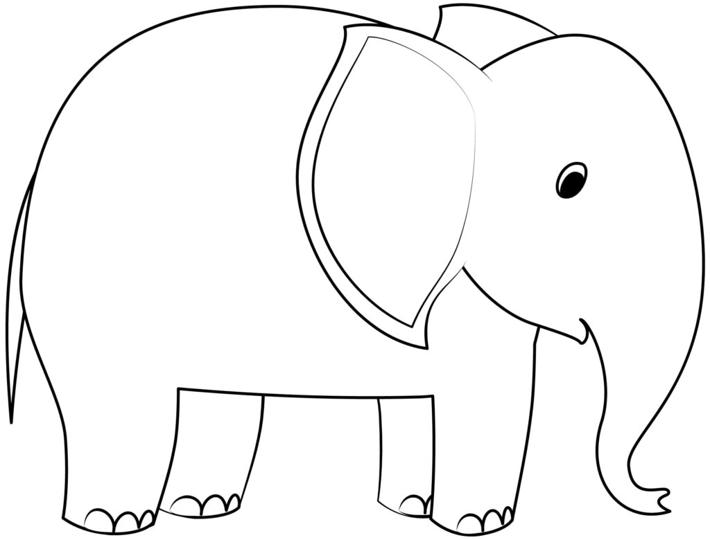 Printable Elephant Outline - Printable JD