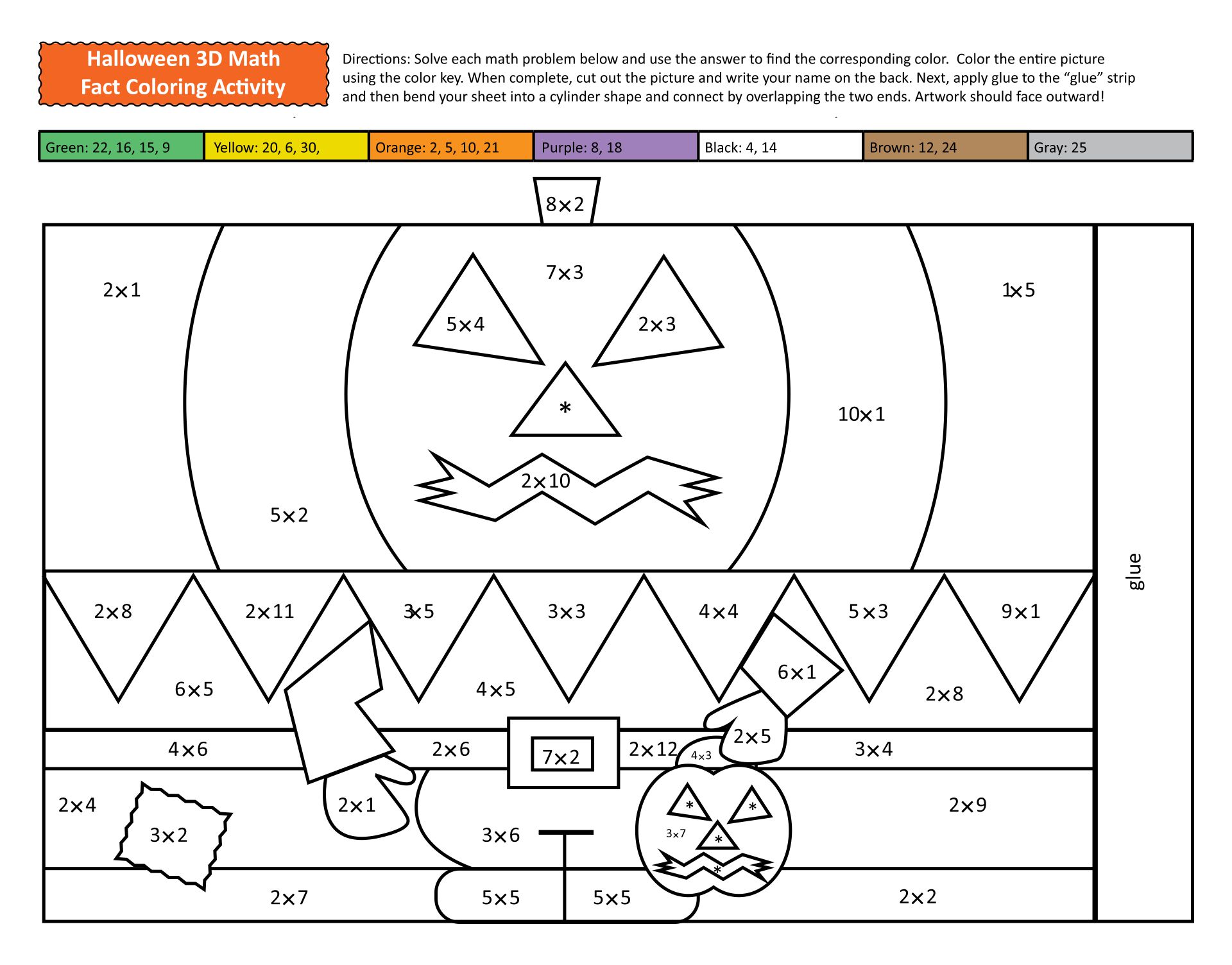 Printable Halloween Math Worksheets For 6th Grade_21967