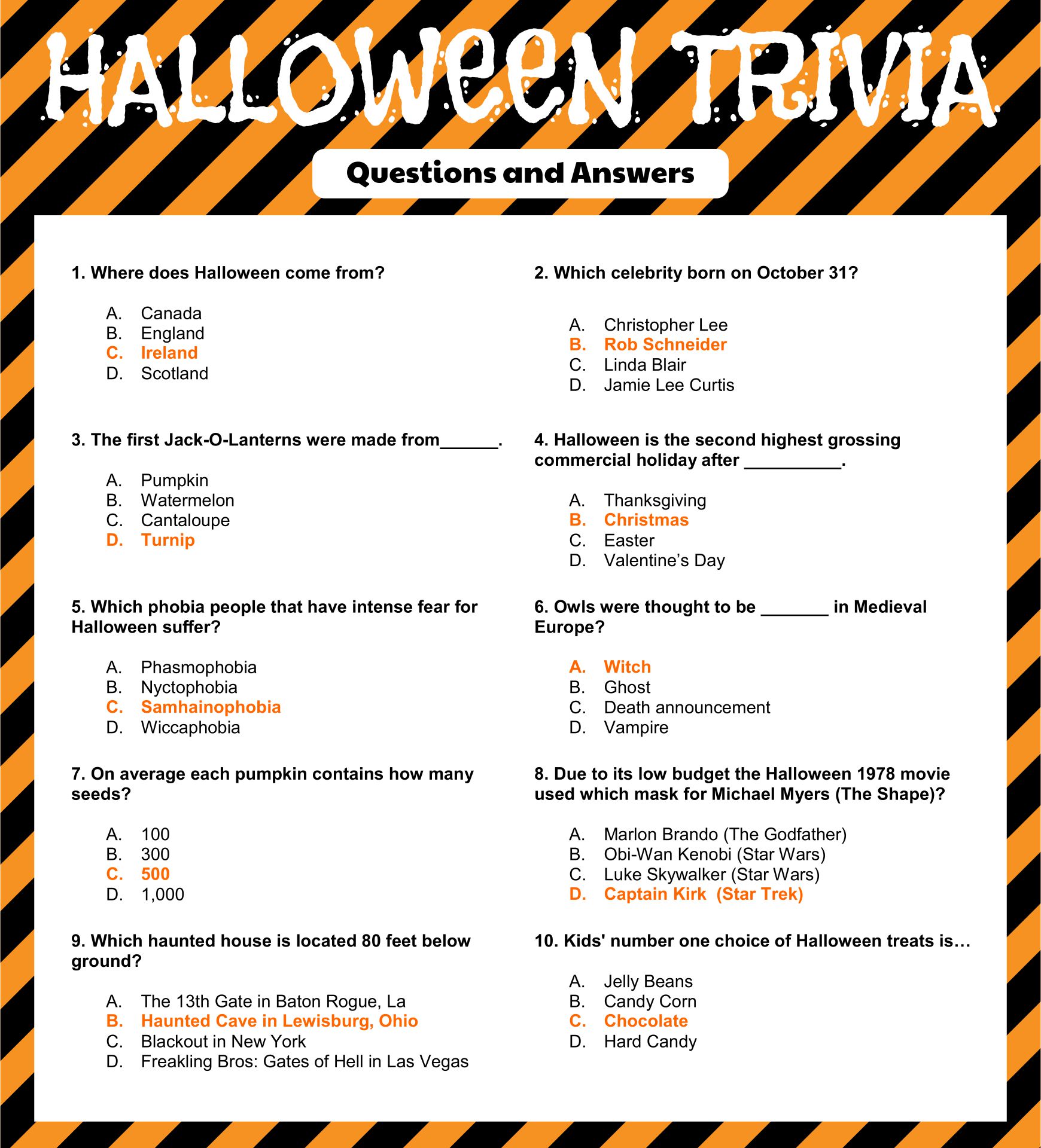 Printable Halloween Trivia_59482