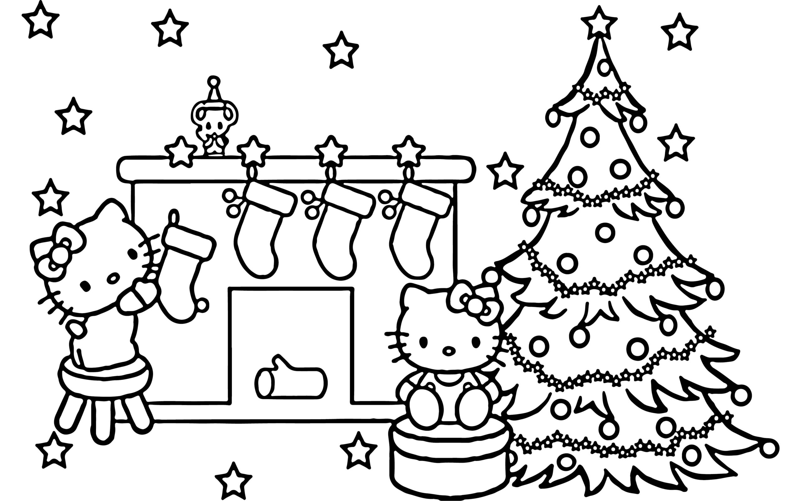Printable Hello Kitty Christmas Coloring_93074