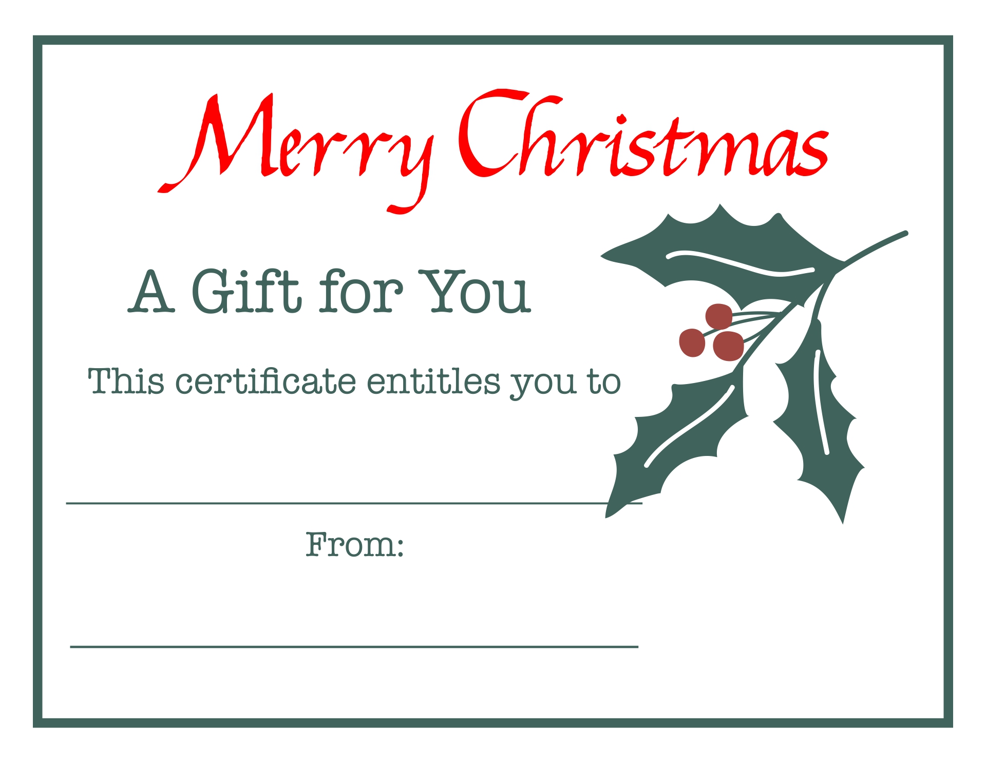 Printable Holiday Gift Certificate Template_25933
