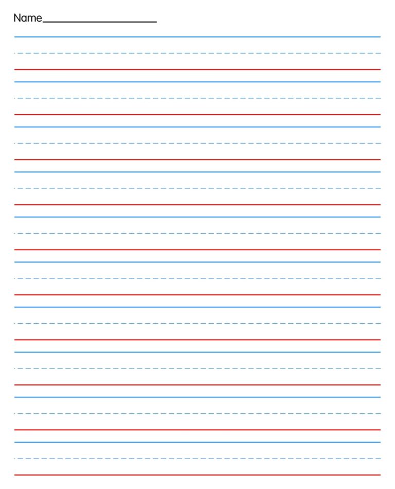 Printable Kindergarten Paper - Printable JD