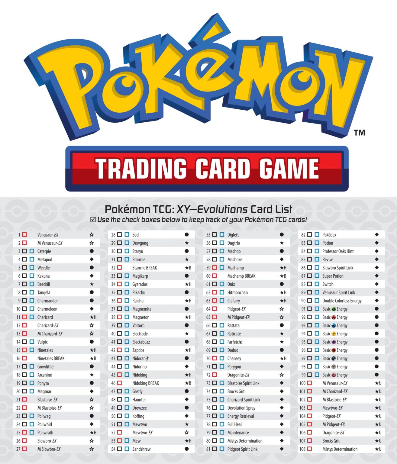 Printable Pokemon Card Checklist Printable JD