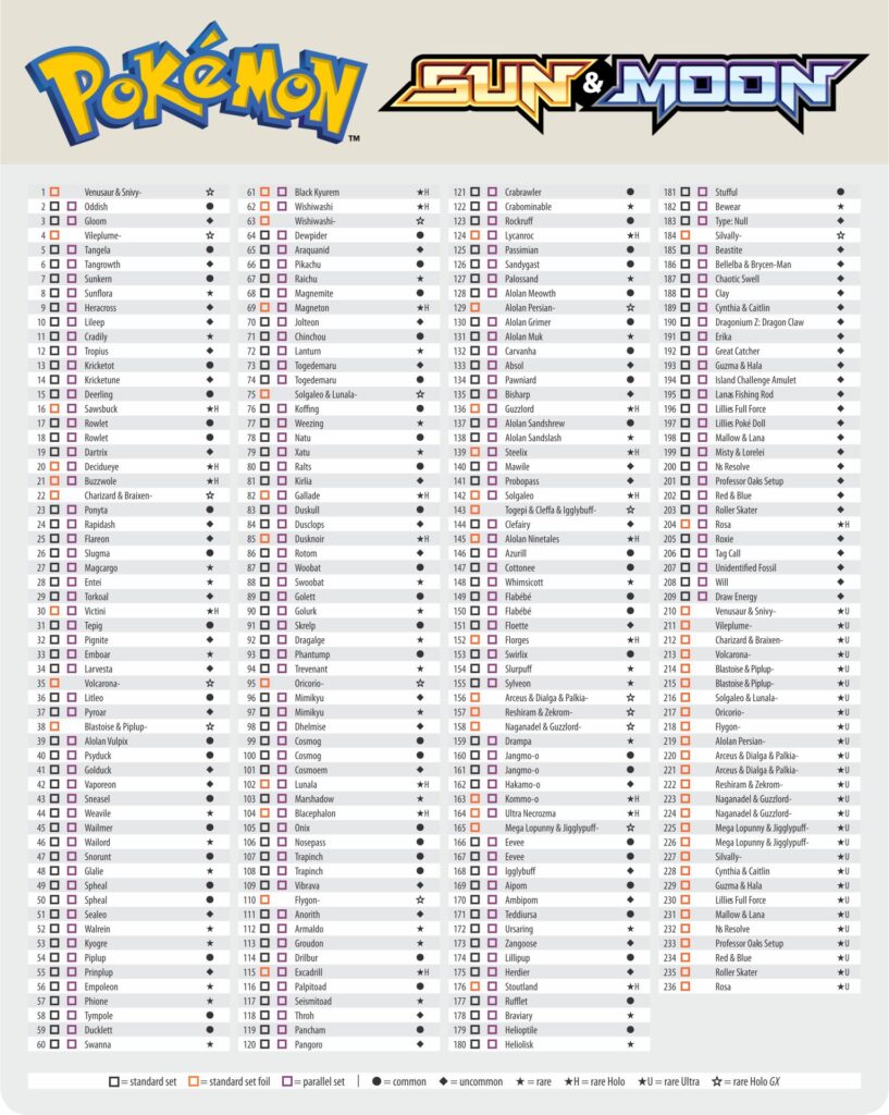 Printable Pokemon Card Checklist Printable JD