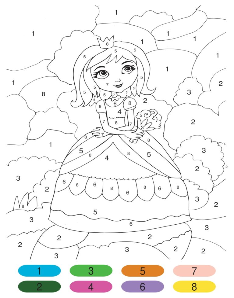 Printable Princess Color By Number Pages Printable JD Printable Princess Color By Number Pages Printable JD