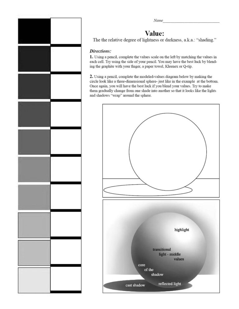 Printable Value Scale Worksheet Printable JD