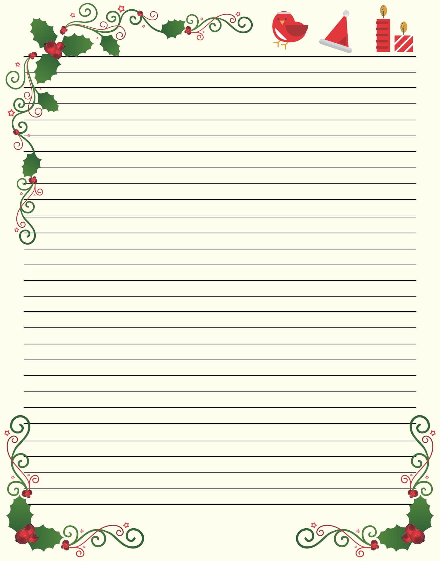 Christmas Stationary Free Printables - Printable JD