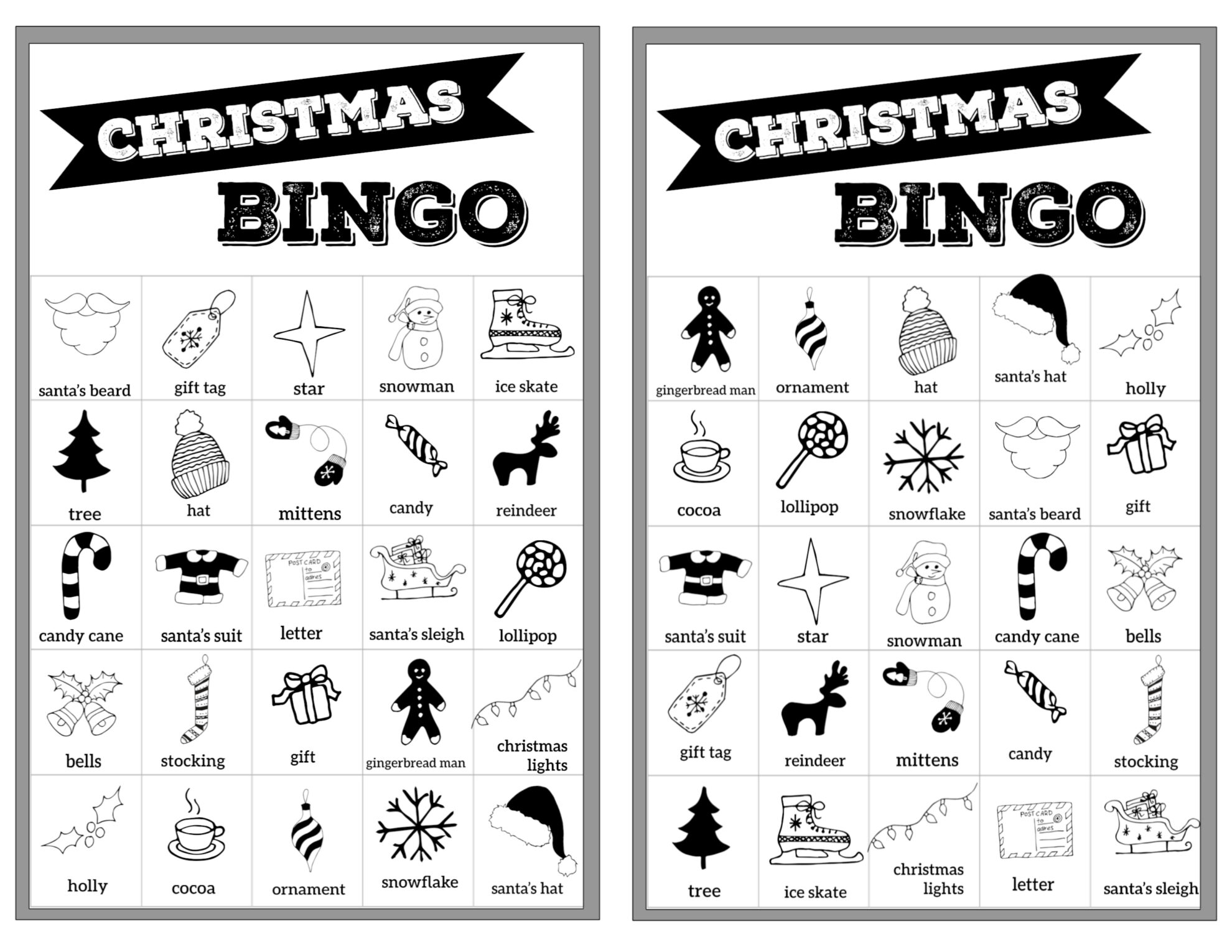 Free Printable Christmas Bingo Templates_81693
