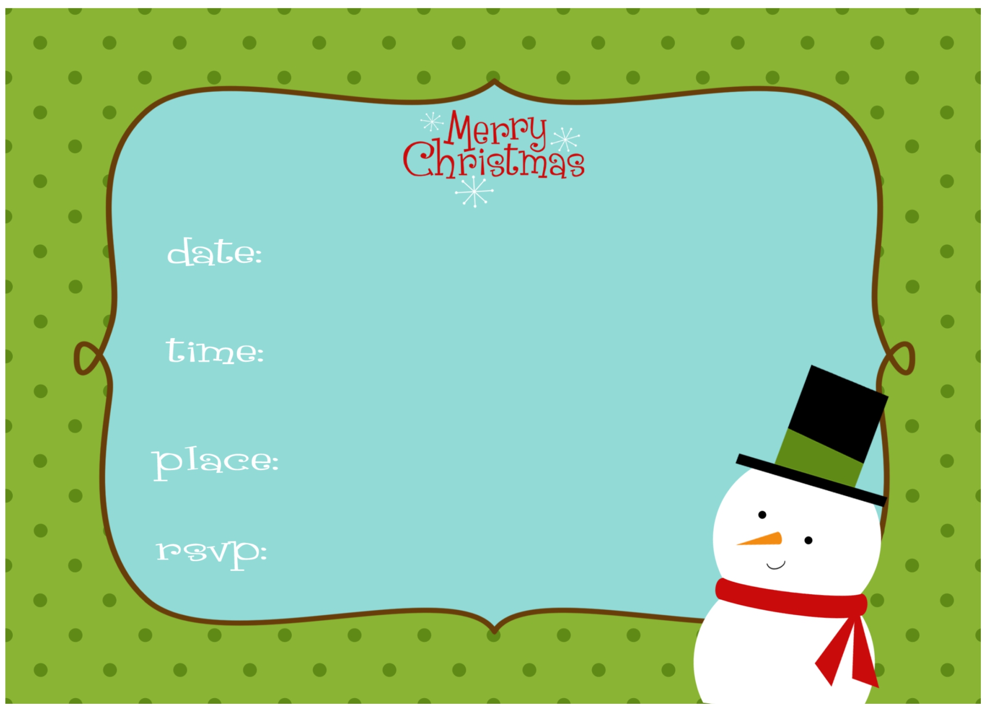 Free Printable Christmas Invites Templates