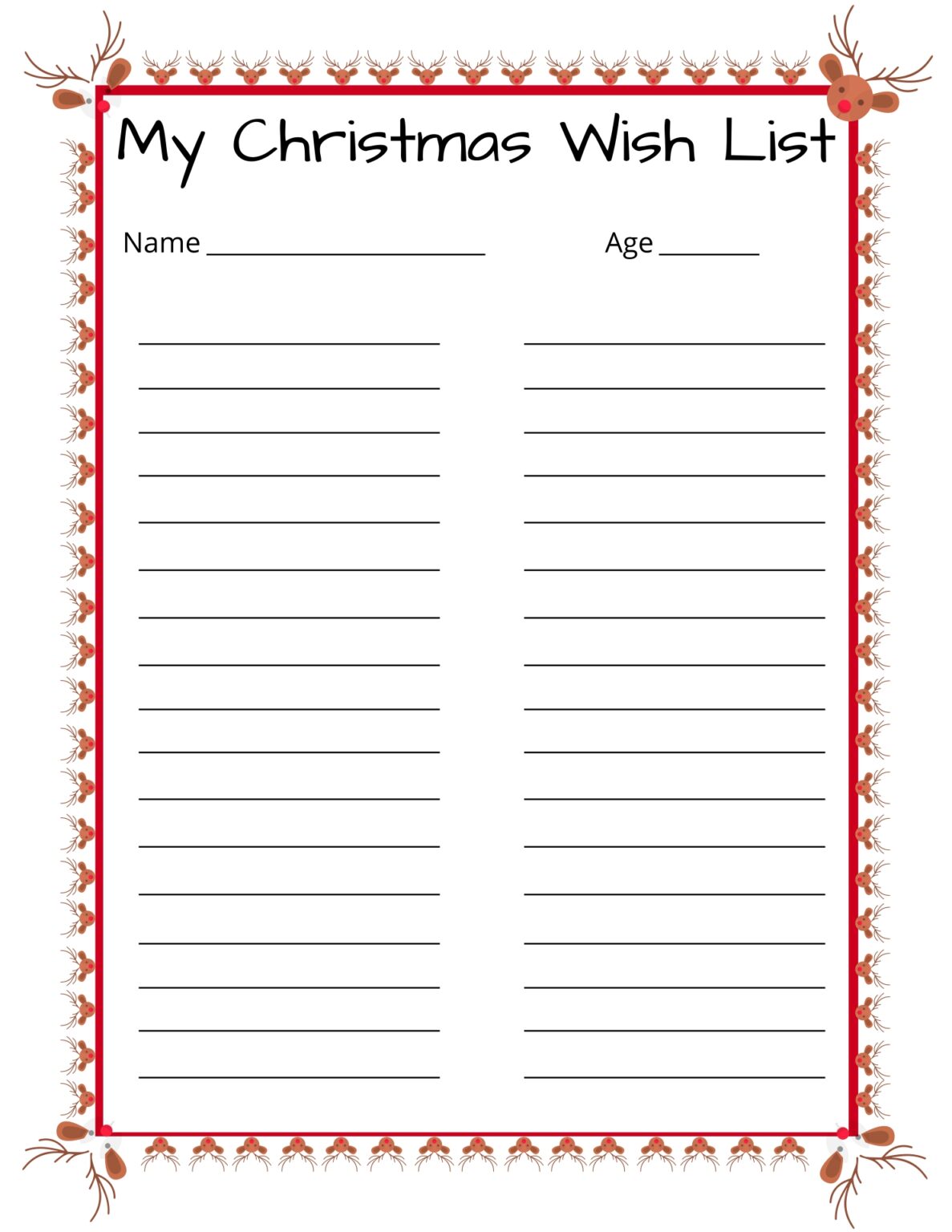 Free Printable Christmas List - Printable JD