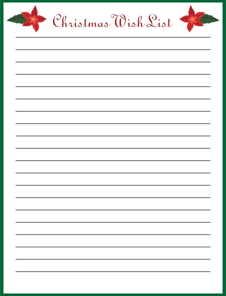 Free Printable Christmas List - Printable JD