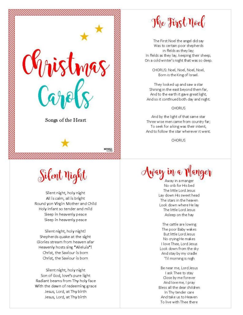 Free Printable Christmas Song Lyrics Printable JD