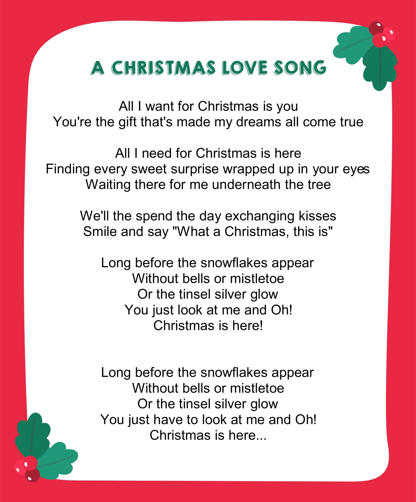 Free Printable Christmas Song Lyrics_193207