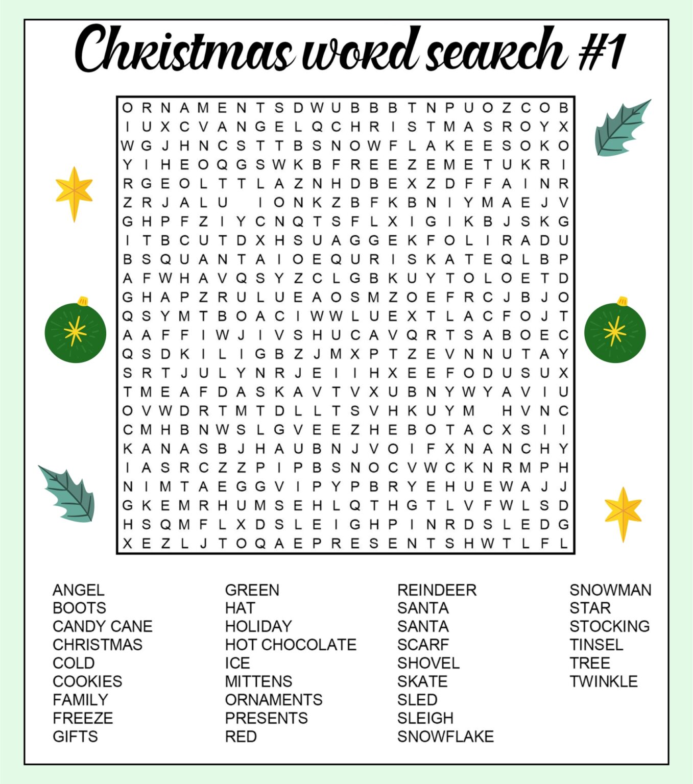 Free Printable Kids Christmas Word Search Word Search Maker Free Printable Kids Christmas Word Search Word Search Maker