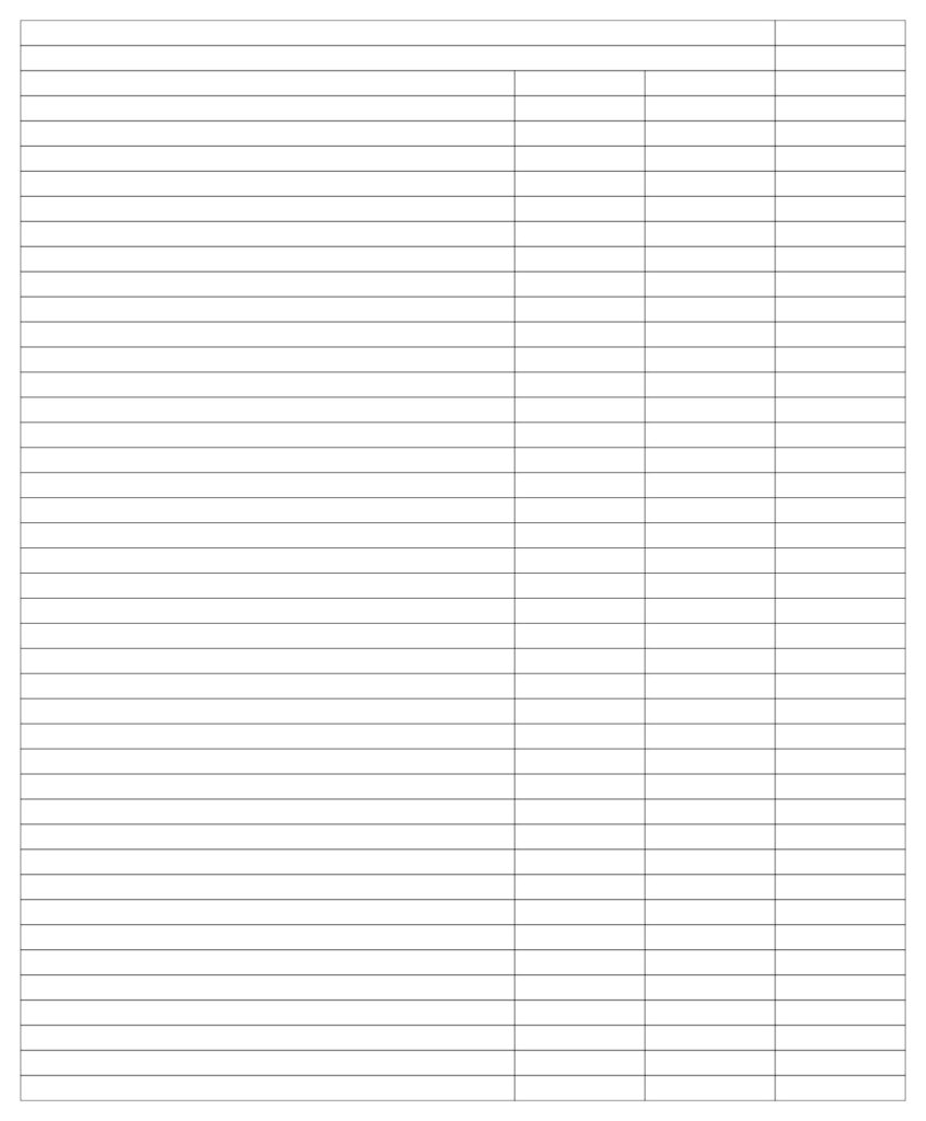 Printable 3 Column Spreadsheet - Printable JD