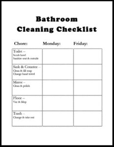 Printable Bathroom Schedule_95211