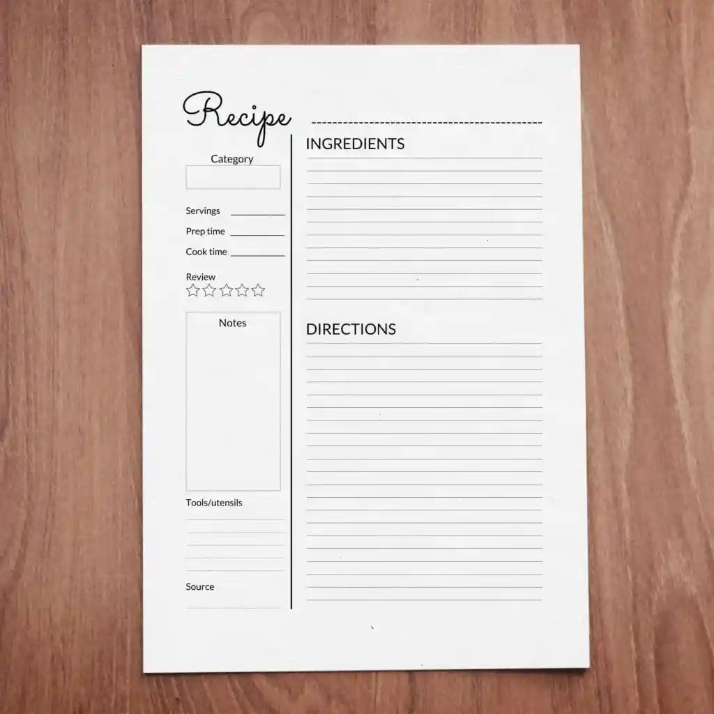 Printable Blank Recipe Pages_25993