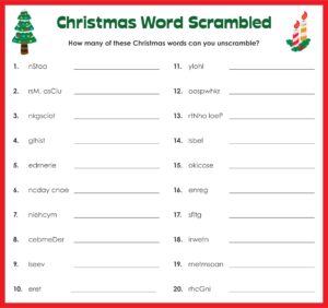 Printable Christmas Brain Teasers Activities_25933