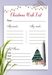 Printable Christmas Wish List_52691
