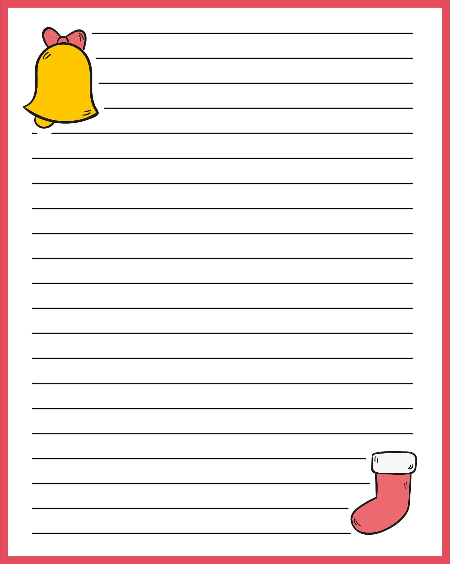 Printable Christmas Writing Paper Template_15936