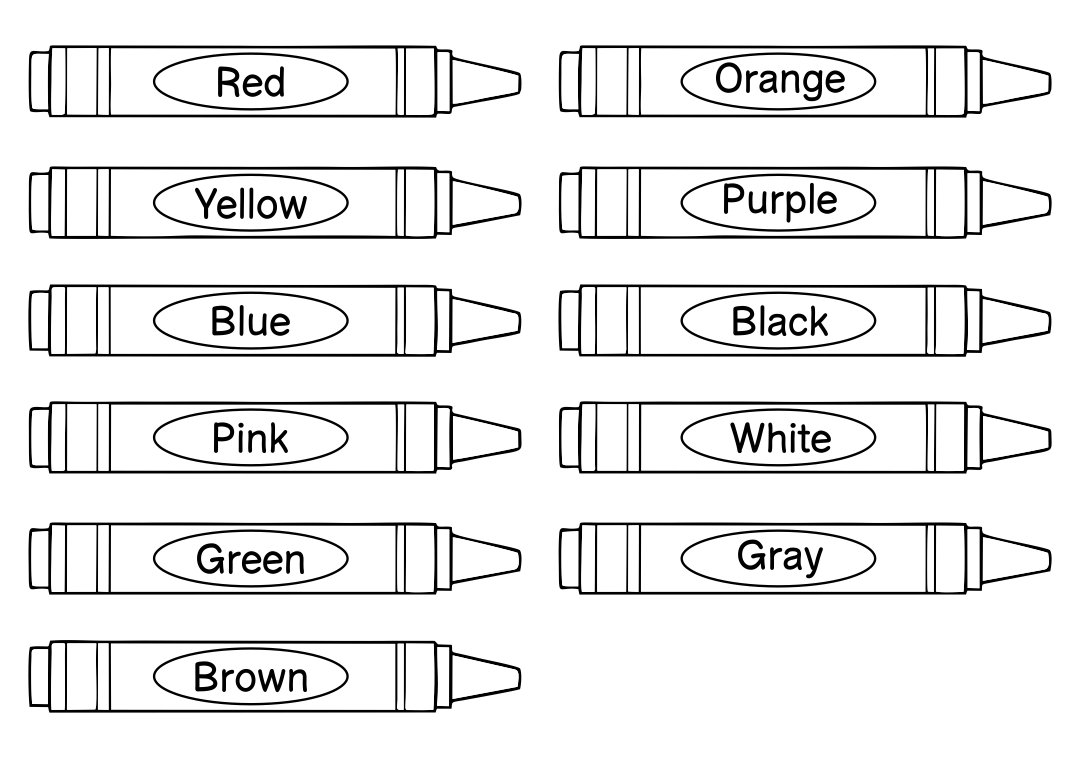 Printable Crayon Shape - Printable JD