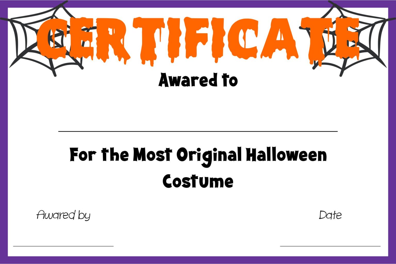 Printable Halloween Awards - Printable JD