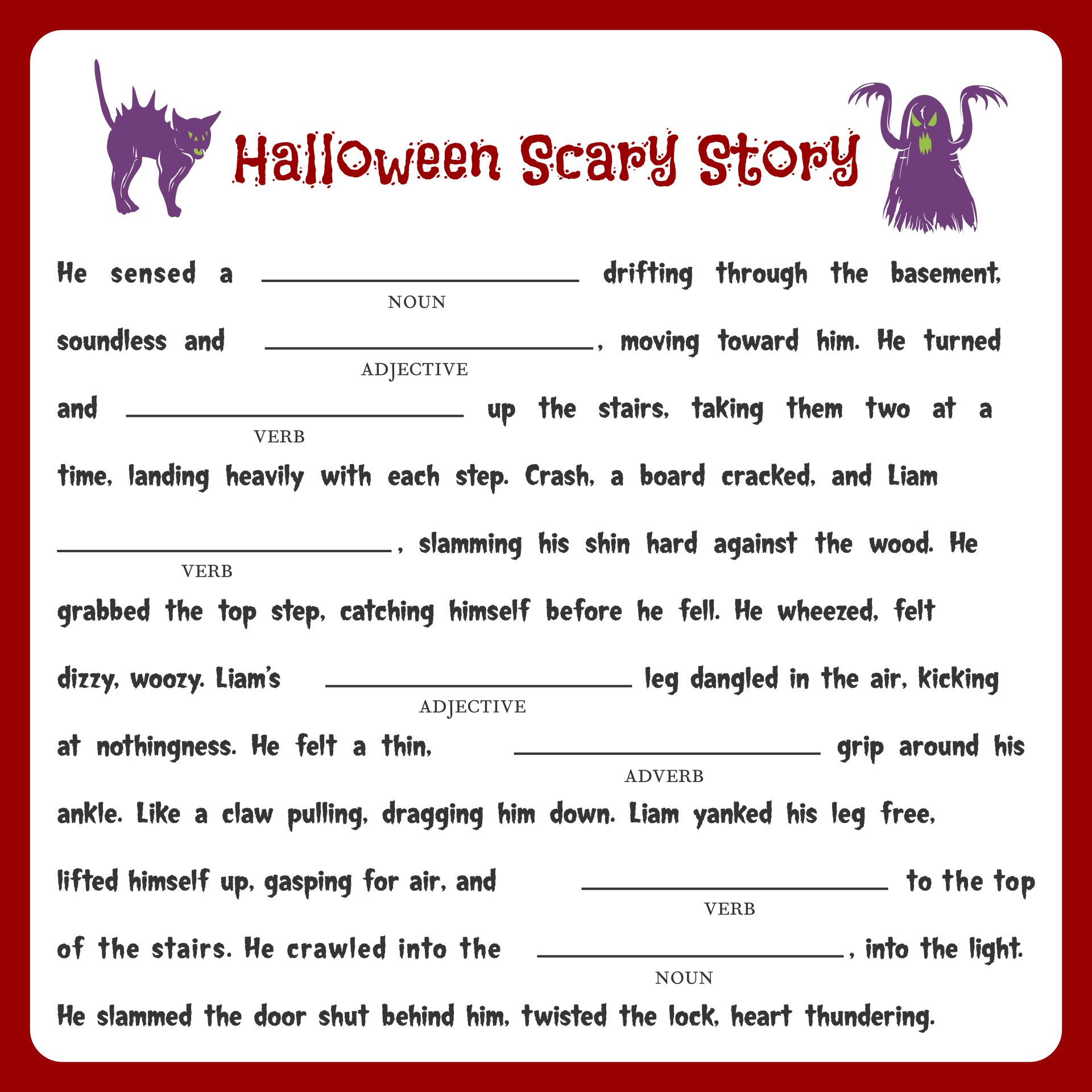Printable Halloween Mad Libs Worksheets_92517