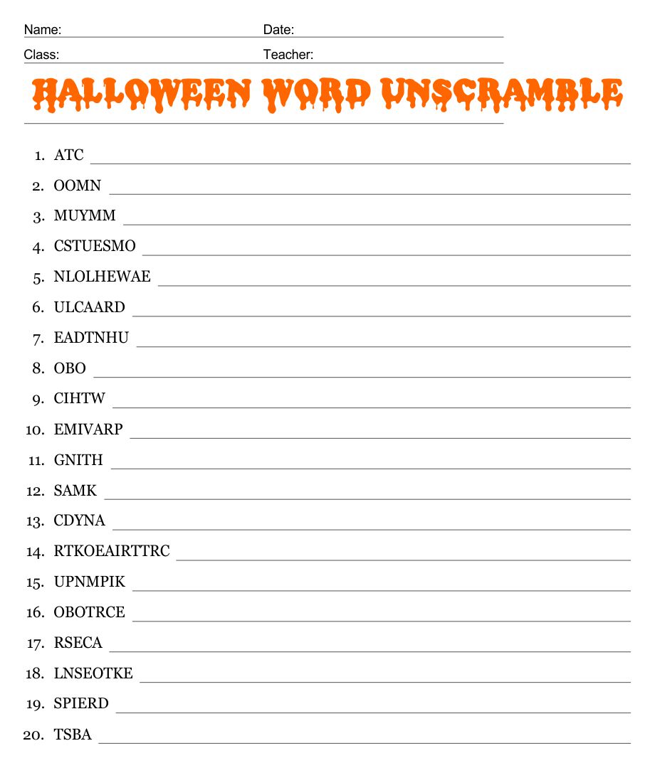 Printable Halloween Unscramble_126371=
